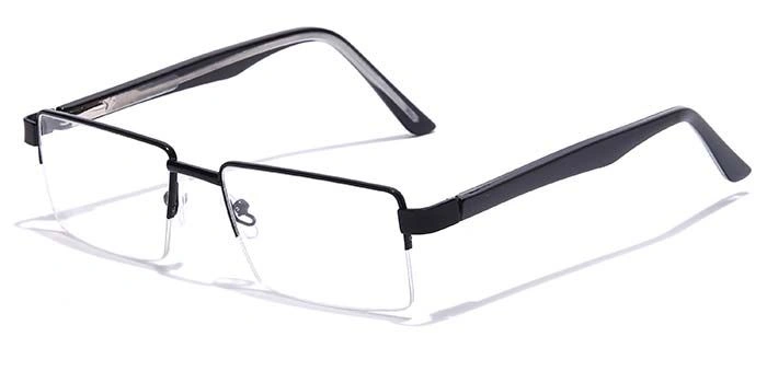 GRAVIATE by Coolwinks E12B7158 Glossy Black Half Frame Rectangle Eyeglasses for Men and Women-BLACK-1