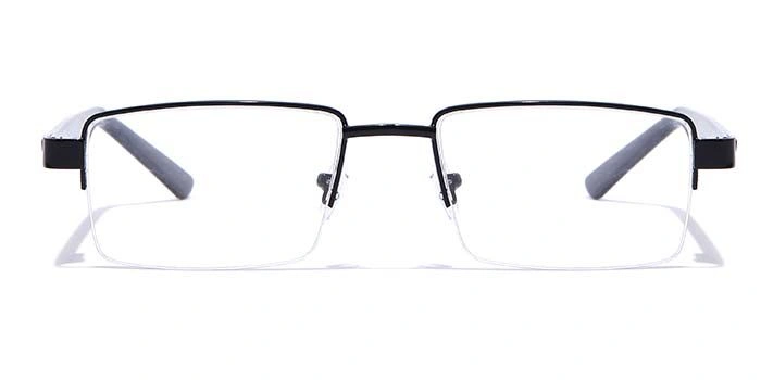 GRAVIATE by Coolwinks E12B7164 Glossy Black Half Frame Rectangle Eyeglasses for Men and Women-