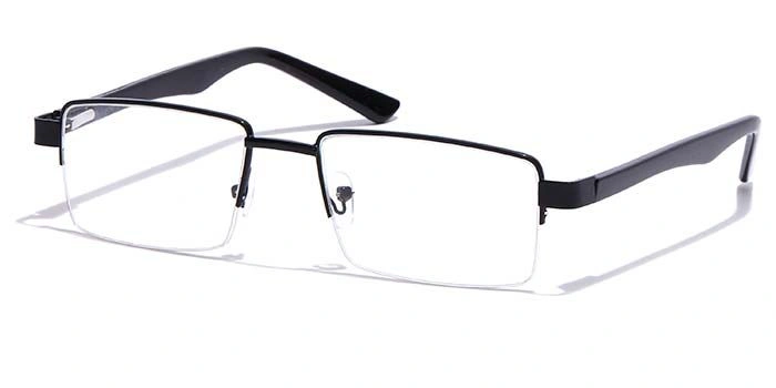 GRAVIATE by Coolwinks E12B7164 Glossy Black Half Frame Rectangle Eyeglasses for Men and Women-BLACK-1