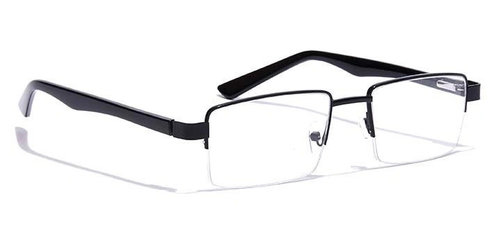 GRAVIATE by Coolwinks E12B7164 Glossy Black Half Frame Rectangle Eyeglasses for Men and Women-BLACK-2