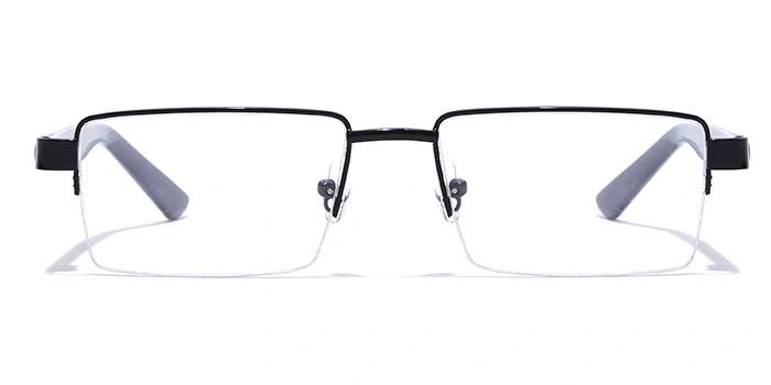 GRAVIATE by Coolwinks E12B7168 Glossy Black Half Frame Rectangle Eyeglasses for Men and Women-