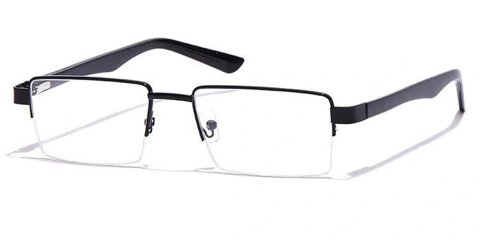 GRAVIATE by Coolwinks E12B7168 Glossy Black Half Frame Rectangle Eyeglasses for Men and Women-BLACK-1