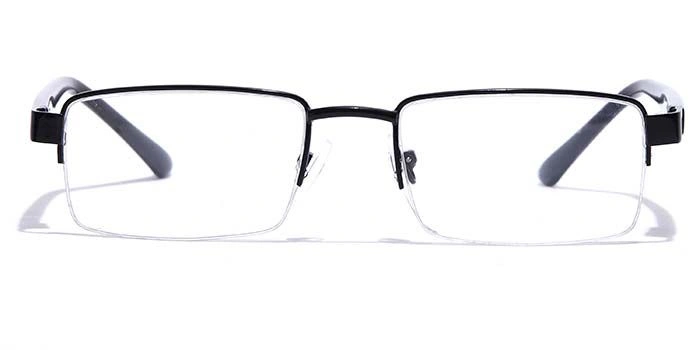 GRAVIATE by Coolwinks E12B7172 Glossy Black Half Frame Rectangle Eyeglasses for Men and Women-