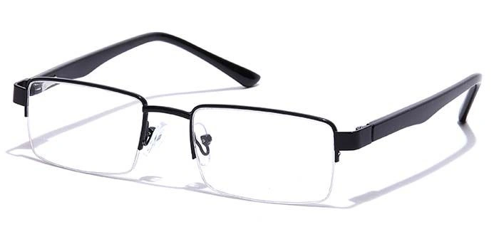 GRAVIATE by Coolwinks E12B7172 Glossy Black Half Frame Rectangle Eyeglasses for Men and Women-BLACK-1