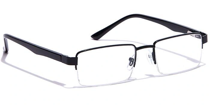 GRAVIATE by Coolwinks E12B7172 Glossy Black Half Frame Rectangle Eyeglasses for Men and Women-BLACK-2