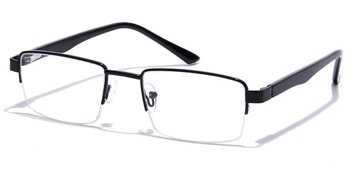 GRAVIATE by Coolwinks E12B7174 Glossy Black Half Frame Rectangle Eyeglasses for Men and Women-BLACK-1