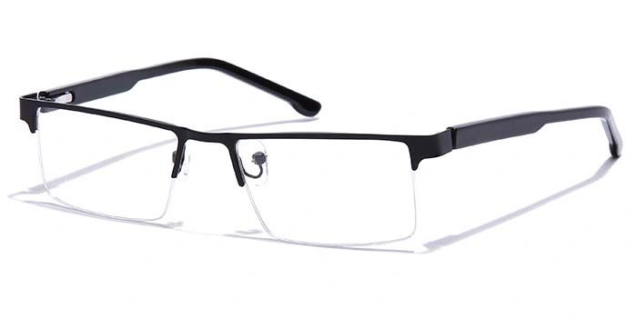 GRAVIATE by Coolwinks E12B7178 Glossy Black Half Frame Rectangle Eyeglasses for Men and Women-BLACK-1