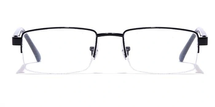 GRAVIATE by Coolwinks E12B7186 Glossy Black Half Frame Rectangle Eyeglasses for Men and Women-