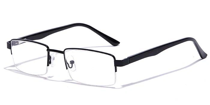 GRAVIATE by Coolwinks E12B7186 Glossy Black Half Frame Rectangle Eyeglasses for Men and Women-BLACK-1