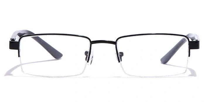 GRAVIATE by Coolwinks E12B7188 Matte Black Half Frame Rectangle Eyeglasses for Men and Women-