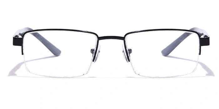 GRAVIATE by Coolwinks E12B7190 Matte Black Half Frame Rectangle Eyeglasses for Men and Women-