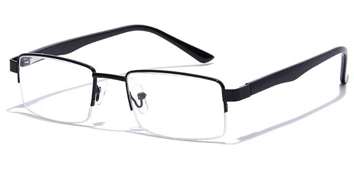 GRAVIATE by Coolwinks E12B7192 Glossy Black Half Frame Rectangle Eyeglasses for Men and Women-BLACK-1