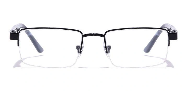 GRAVIATE by Coolwinks E12B7194 Glossy Black Half Frame Rectangle Eyeglasses for Men and Women-