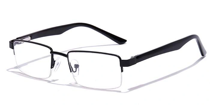 GRAVIATE by Coolwinks E12B7194 Glossy Black Half Frame Rectangle Eyeglasses for Men and Women-BLACK-1