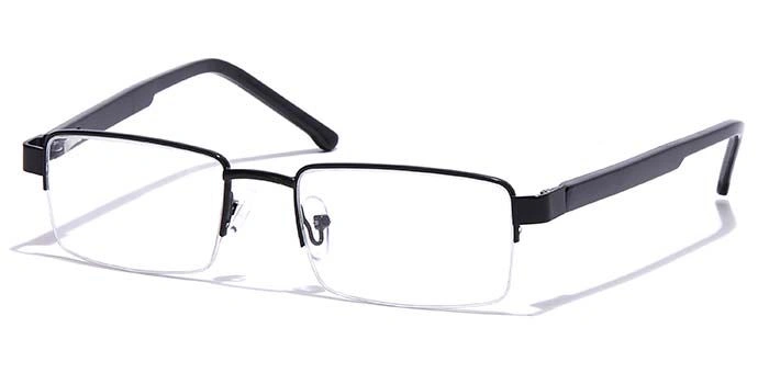 GRAVIATE by Coolwinks E12B7196 Glossy Black Half Frame Rectangle Eyeglasses for Men and Women-BLACK-1