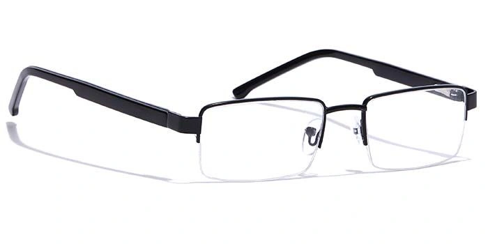 GRAVIATE by Coolwinks E12B7196 Glossy Black Half Frame Rectangle Eyeglasses for Men and Women-BLACK-2