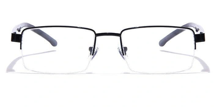 GRAVIATE by Coolwinks E12B7200 Glossy Black Half Frame Rectangle Eyeglasses for Men and Women-