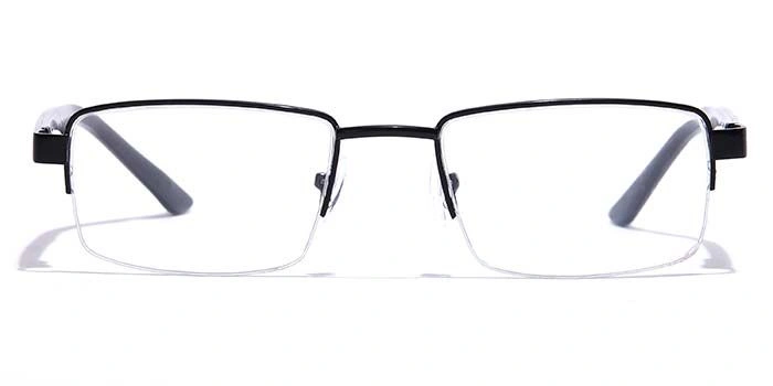 GRAVIATE by Coolwinks E12C7205 Glossy Black Half Frame Rectangle Eyeglasses for Men and Women-