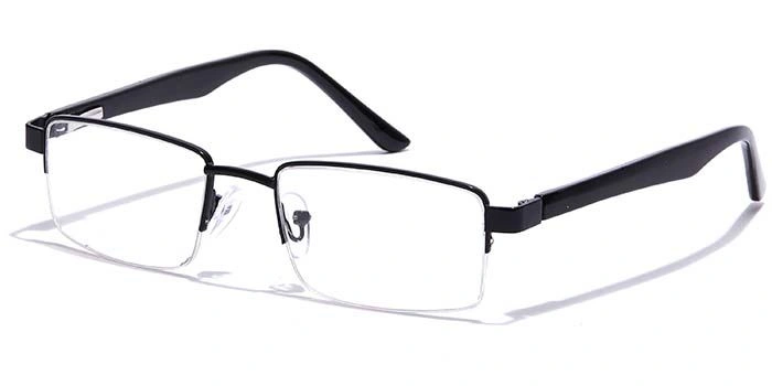 GRAVIATE by Coolwinks E12C7207 Glossy Black Half Frame Rectangle Eyeglasses for Men and Women-BLACK-1