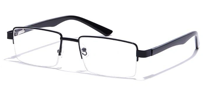 GRAVIATE by Coolwinks E12C7211 Glossy Black Half Frame Rectangle Eyeglasses for Men and Women-BLACK-1