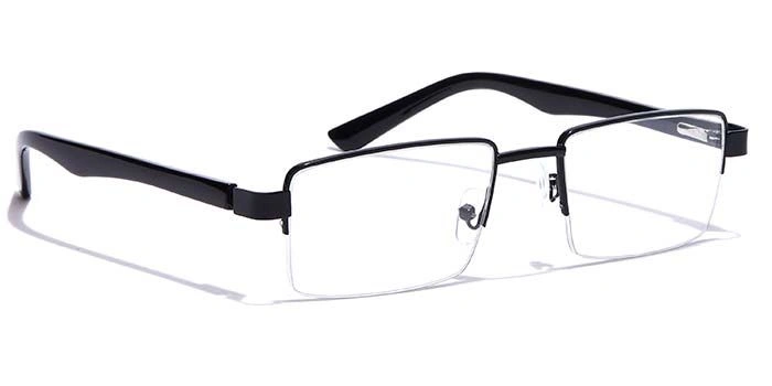 GRAVIATE by Coolwinks E12C7211 Glossy Black Half Frame Rectangle Eyeglasses for Men and Women-BLACK-2