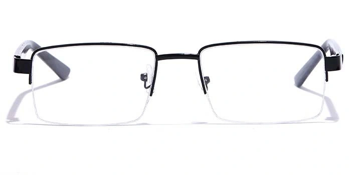 GRAVIATE by Coolwinks E12C7213 Glossy Black Half Frame Rectangle Eyeglasses for Men and Women-