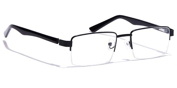 GRAVIATE by Coolwinks E12C7213 Glossy Black Half Frame Rectangle Eyeglasses for Men and Women-BLACK-2