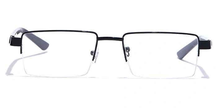 GRAVIATE by Coolwinks E12C7215 Glossy Black Half Frame Rectangle Eyeglasses for Men and Women-