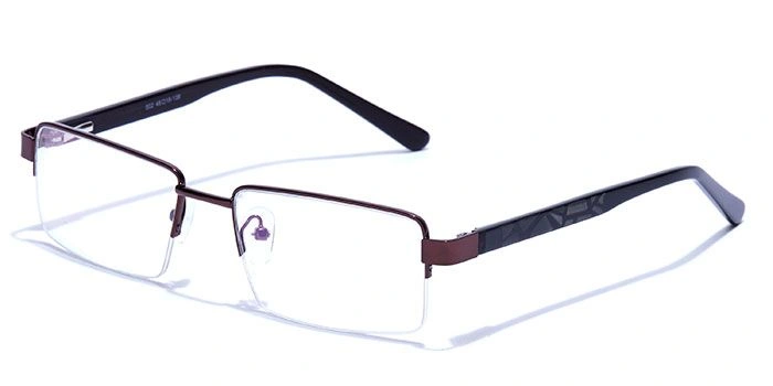 GRAVIATE by Coolwinks E15C6818 Glossy Black Half Frame Rectangle Eyeglasses for Men and Women-BLACK-1