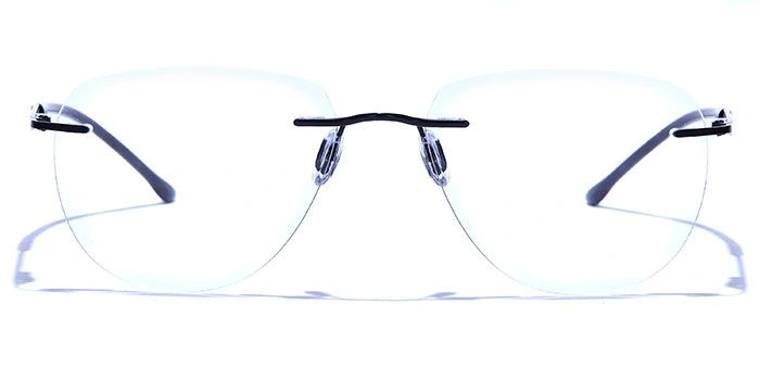 GRAVIATE by Coolwinks E12B6482 Matte Black Oval Rimless Eyeglasses for Men and Women-