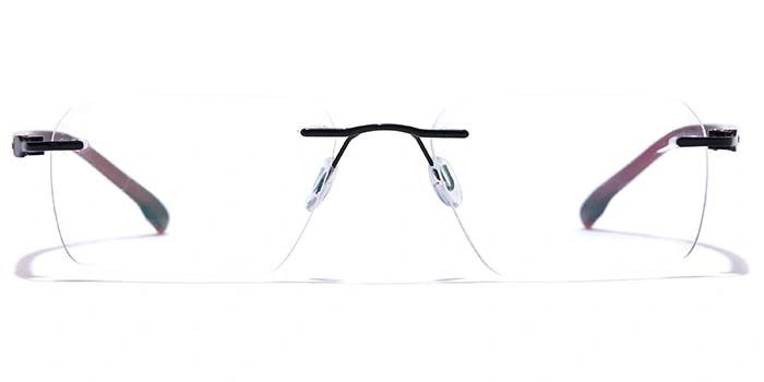 GRAVIATE by Coolwinks E12A7607 Glossy Black Rimless Rectangle Eyeglasses for Men and Women-