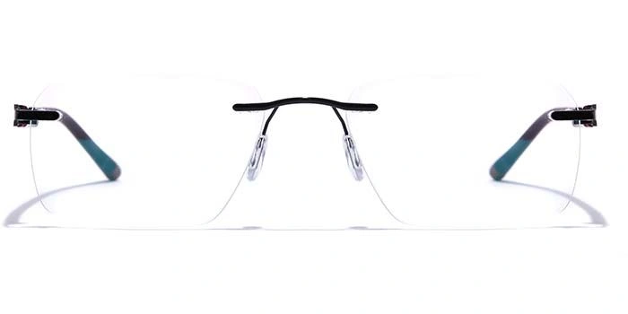 GRAVIATE by Coolwinks E12A7617 Glossy Black Rimless Rectangle Eyeglasses for Men and Women-