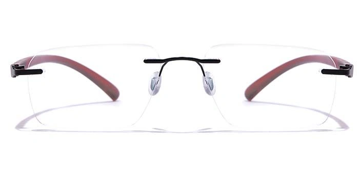 GRAVIATE by Coolwinks E12B7613 Matte Black Rimless Rectangle Eyeglasses for Men and Women-