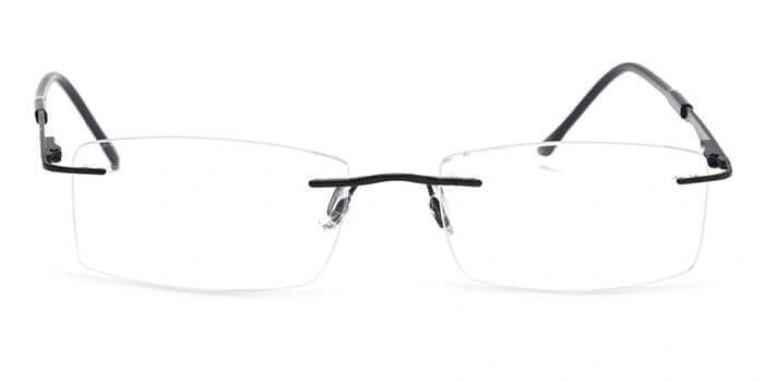 GRAVIATE by Coolwinks E12C4097 Matte Black Rimless Rectangle Eyeglasses for Men and Women-