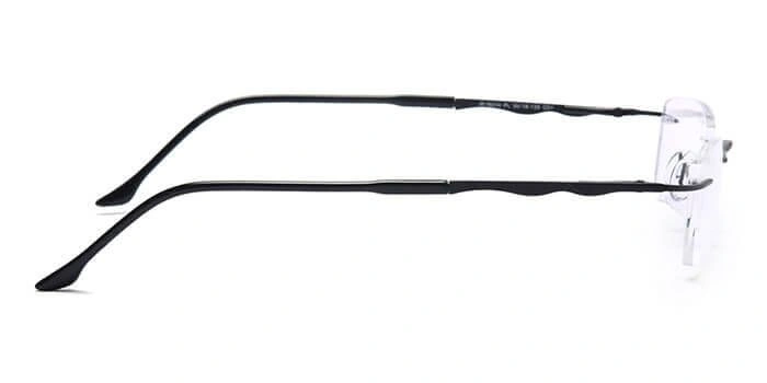 GRAVIATE by Coolwinks E12C4097 Matte Black Rimless Rectangle Eyeglasses for Men and Women-BLACK-2