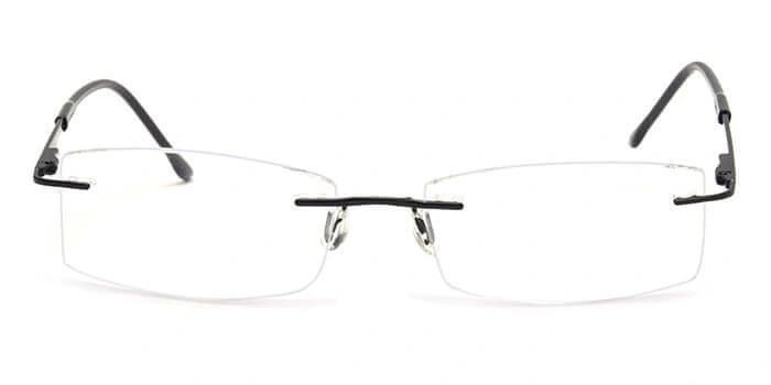 GRAVIATE by Coolwinks E12C4098 Matte Black Rimless Rectangle Eyeglasses for Men and Women-