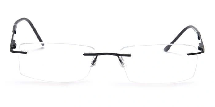 GRAVIATE by Coolwinks E12C4099 Matte Black Rimless Rectangle Eyeglasses for Men and Women-