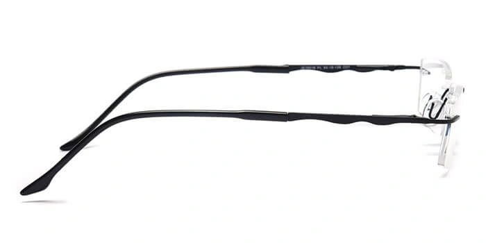 GRAVIATE by Coolwinks E12C4099 Matte Black Rimless Rectangle Eyeglasses for Men and Women-BLACK-2