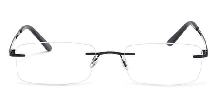 GRAVIATE by Coolwinks E12C4100 Matte Black Rimless Rectangle Eyeglasses for Men and Women-