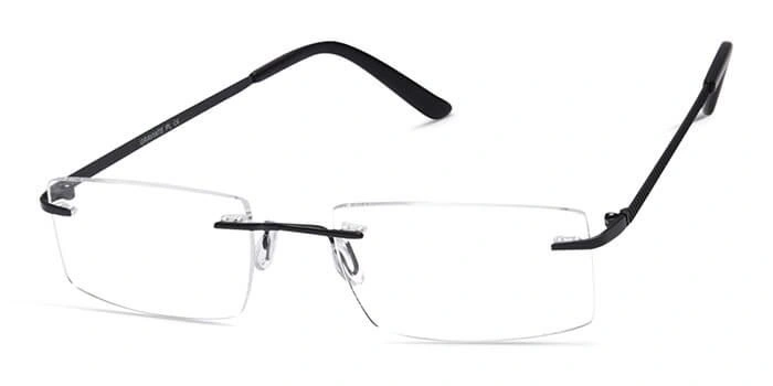 GRAVIATE by Coolwinks E12C4101 Matte Black Rimless Rectangle Eyeglasses for Men and Women-BLACK-1