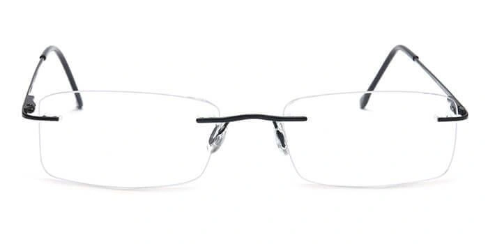 GRAVIATE by Coolwinks E12C4106 Matte Black Rimless Rectangle Eyeglasses for Men and Women-