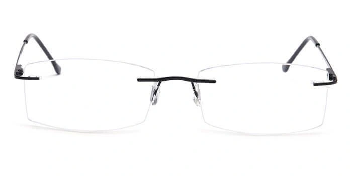 GRAVIATE by Coolwinks E12C4110 Matte Black Rimless Rectangle Eyeglasses for Men and Women-