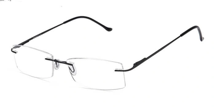 GRAVIATE by Coolwinks E12C4110 Matte Black Rimless Rectangle Eyeglasses for Men and Women-BLACK-1