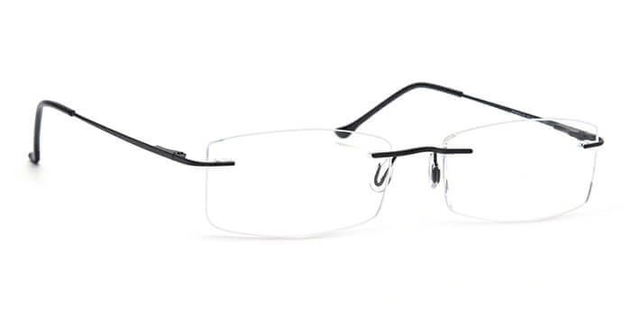 GRAVIATE by Coolwinks E12C4110 Matte Black Rimless Rectangle Eyeglasses for Men and Women-BLACK-2