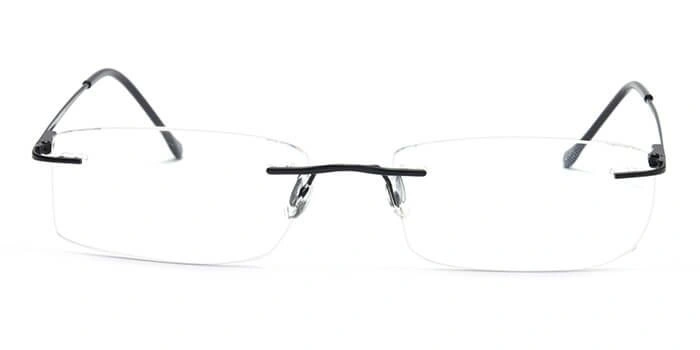 GRAVIATE by Coolwinks E12C4111 Matte Black Rimless Rectangle Eyeglasses for Men and Women-