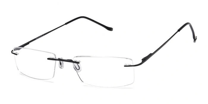 GRAVIATE by Coolwinks E12C4111 Matte Black Rimless Rectangle Eyeglasses for Men and Women-BLACK-1