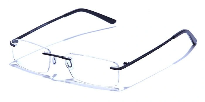 GRAVIATE by Coolwinks E12C4112 Matte Black Rimless Rectangle Eyeglasses for Men and Women-BLACK-1