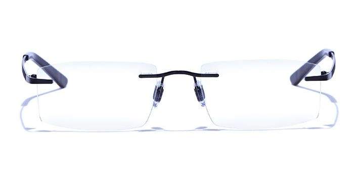 GRAVIATE by Coolwinks E12C4113 Matte Black Rimless Rectangle Eyeglasses for Men and Women-