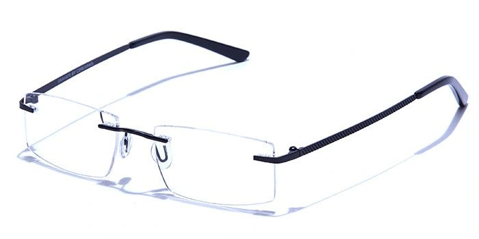 GRAVIATE by Coolwinks E12C4113 Matte Black Rimless Rectangle Eyeglasses for Men and Women-BLACK-1