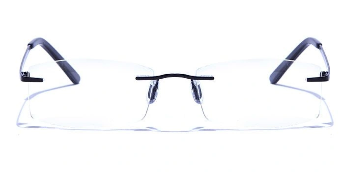 GRAVIATE by Coolwinks E12C4116 Matte Black Rimless Rectangle Eyeglasses for Men and Women-